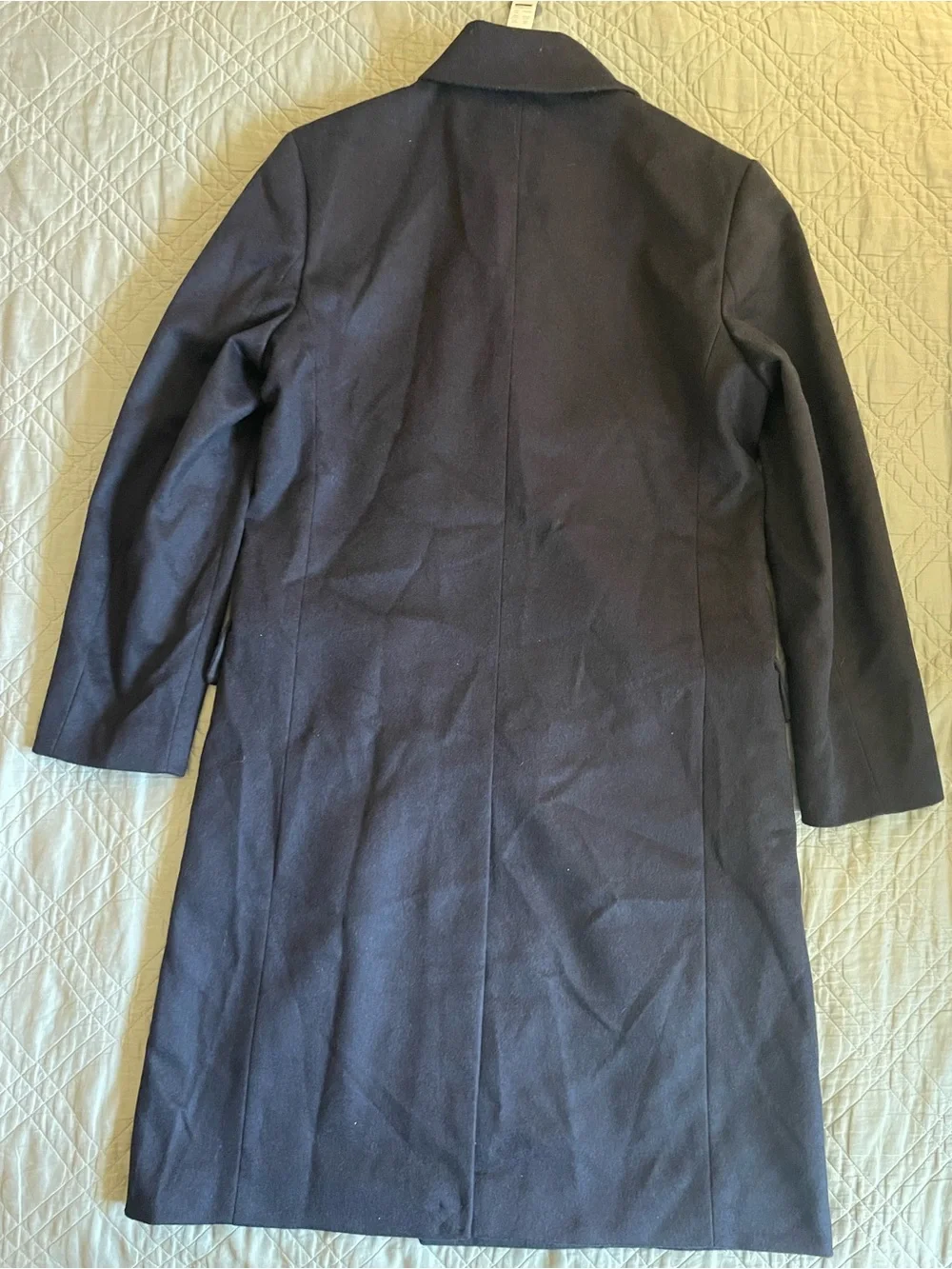 J. CREW Double-breasted topcoat in English merino wool Navy 38S NWT $998 C0035